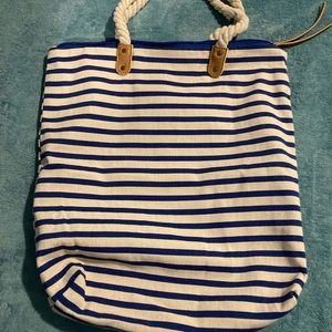 Summer & Rose blue/beige striped bag NWT